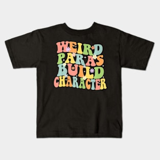 Groovy Teacher  Paras Build Character Back To School Kids T-Shirt